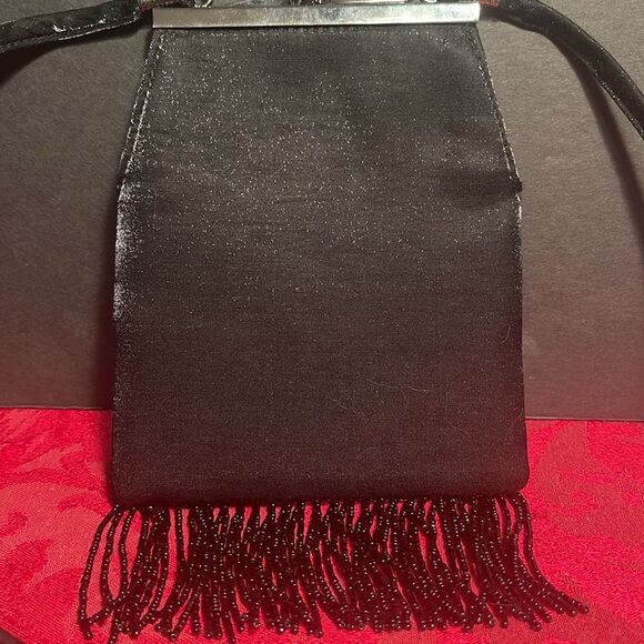 Liz Soto Cat Hand Made Purse‎ Beaded Tassels Black and White - Picture 3 of 8